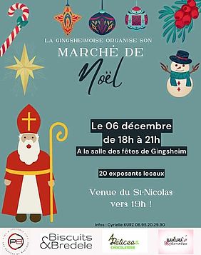 Affiche marché de Noël de Gingsheim 6 décembre