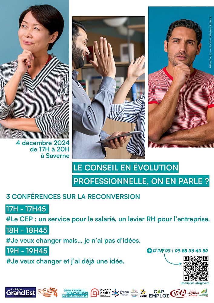 Affiche conférence reconversion du 4 décembre à Saverne