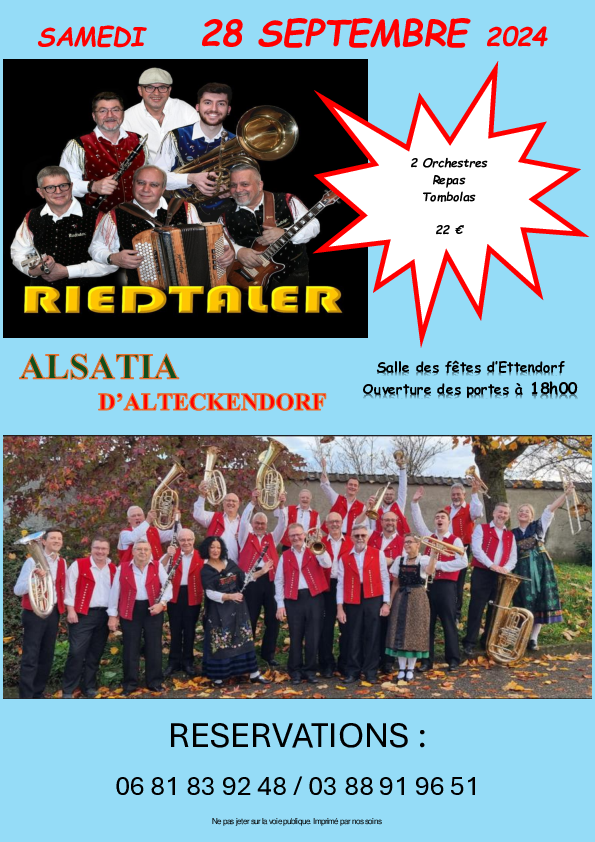 Affiche du concert annuel de l'Alsatia Alteckendorf