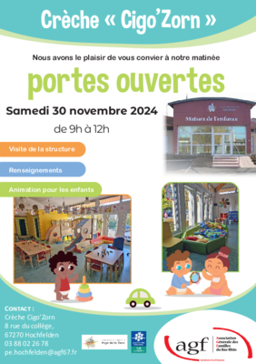 Affiche portes ouverte crèche hochfelden samedi 30 novembre