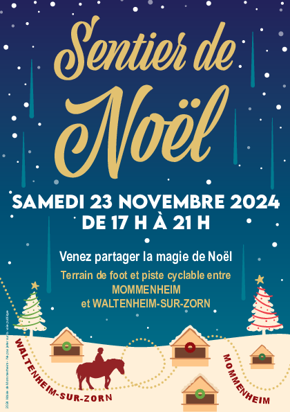 Affiche du Sentier de Noël de Waltenheim sur Zorn le 23 novembre 2024 de 17h à 21h