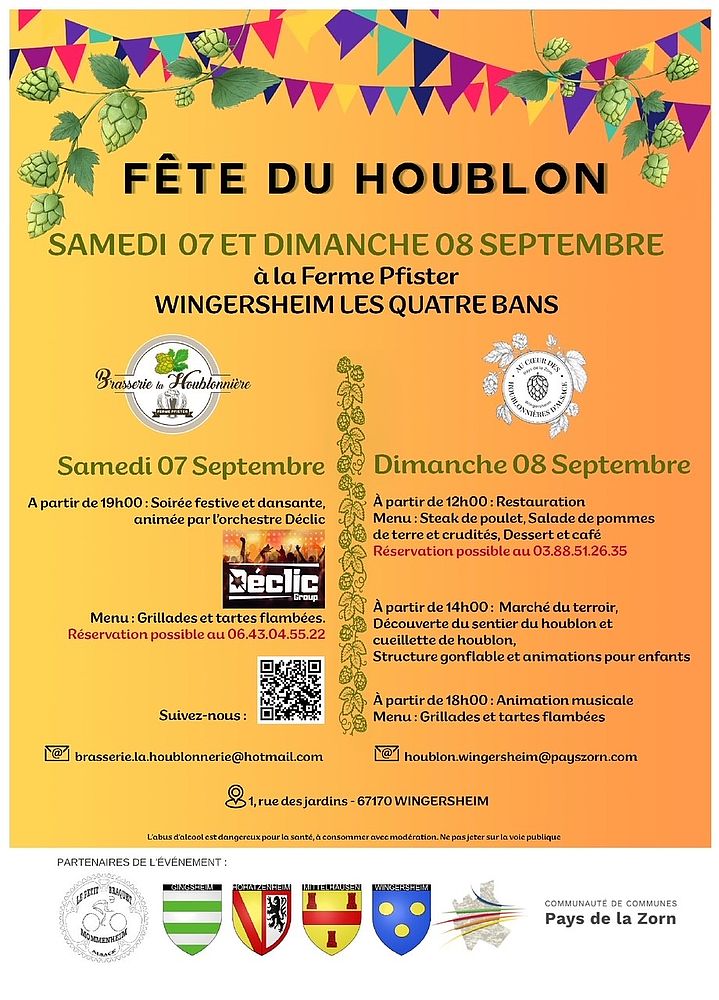 Affiche de la Fête du houblon du 7 et 8 septembre