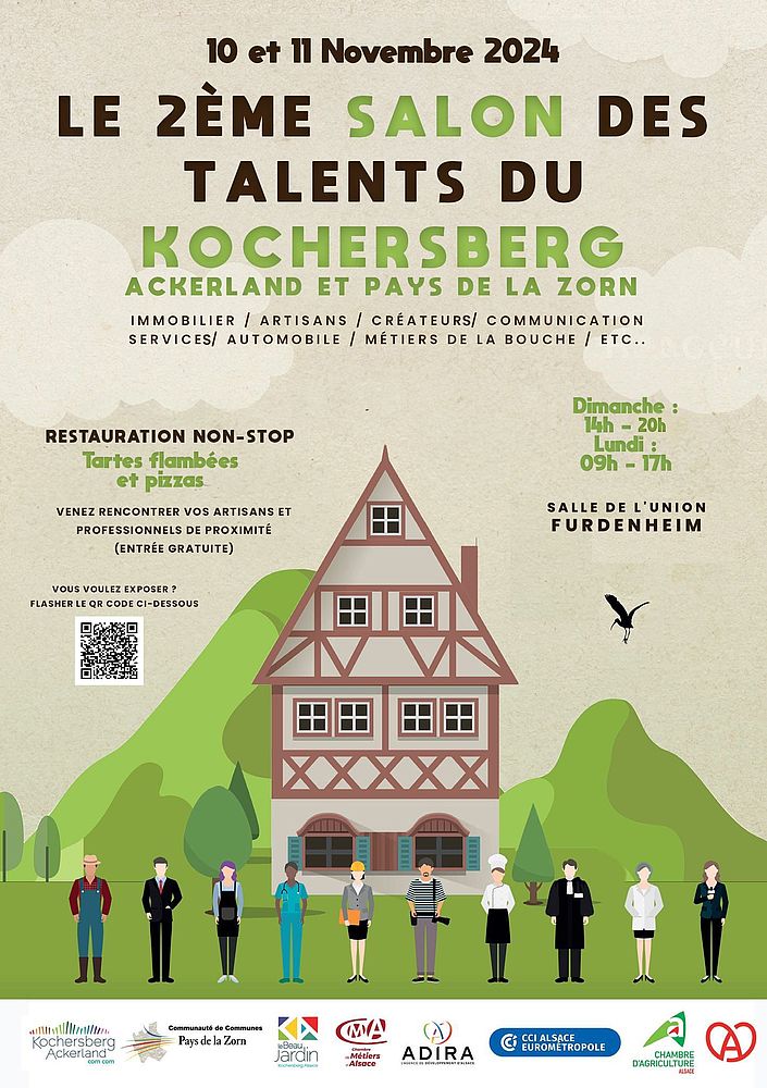 Affiche du 2e Salon des Talents du Kochersberg le 10 et 11 novembre 2024